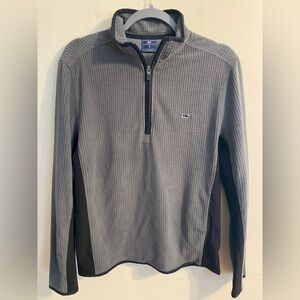 Men's Vineyard Vines Saltwater Gray Quarter-Zip Pullover Size Small